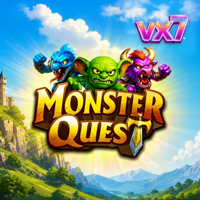 Visual medieval do slot Monster Quest com grade Megaways